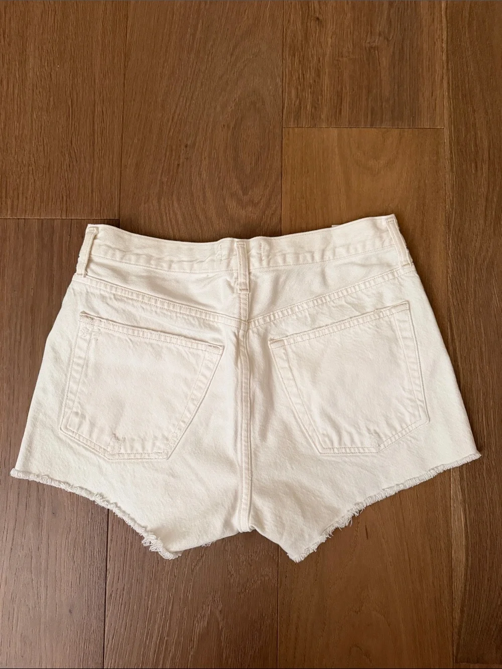 Agolde Parker White Denim Shorts